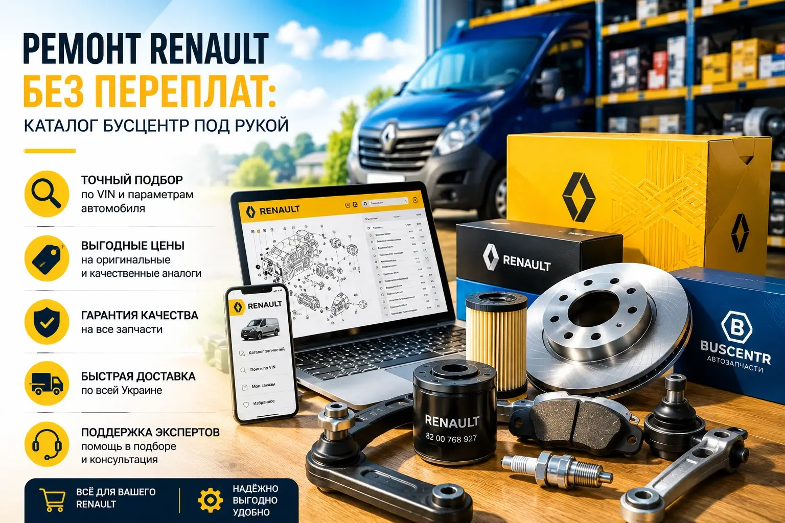 Ремонт Renault без переплат: каталог Бусцентр под рукой
